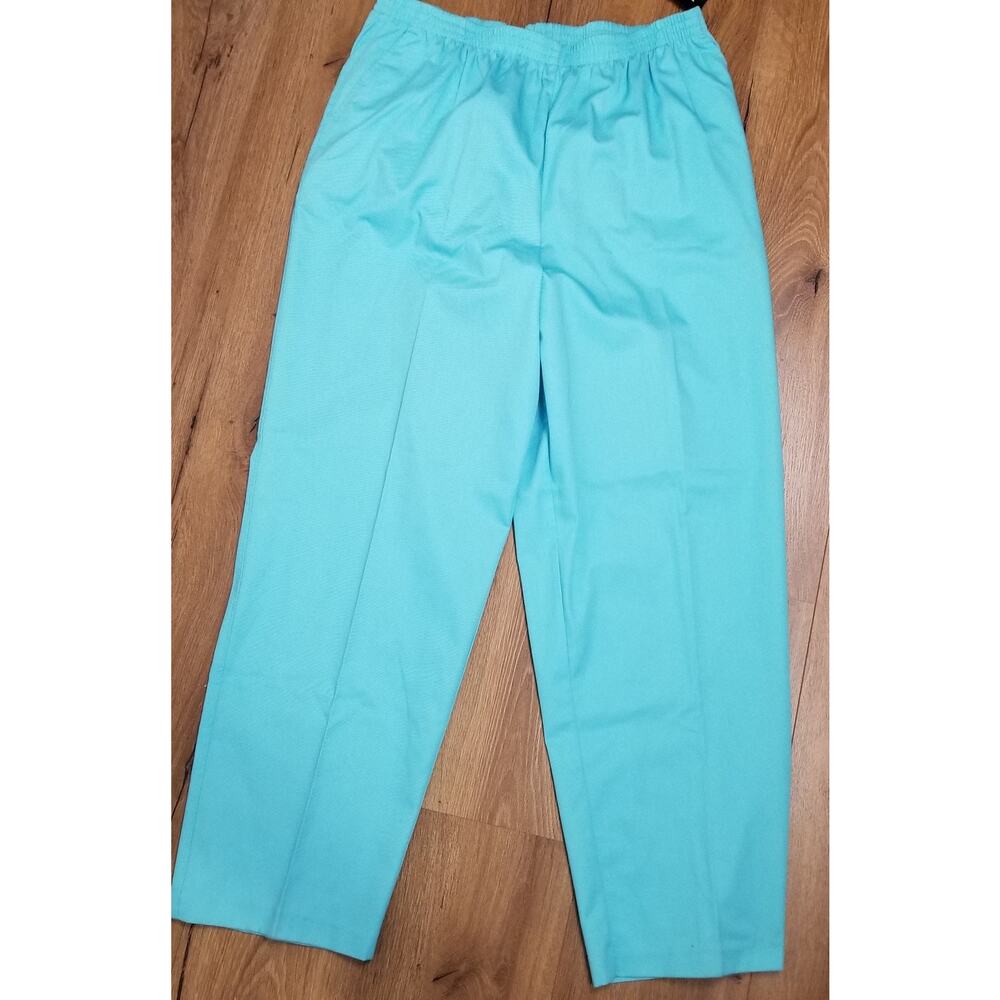 Bon Worth Women's Career Casual Sz XL Sea Glass 2 Front Pockets, Elastic Waist